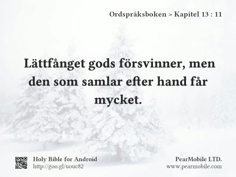 Ordspråksboken, Kapitel 13:11